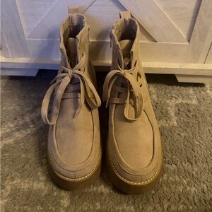 Women’s Beige Wedge Boots